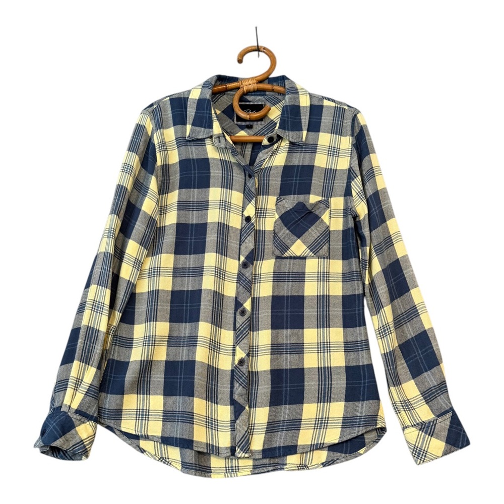 Rails | Hunter Plaid Button Front Blue Yellow Size S Rayon